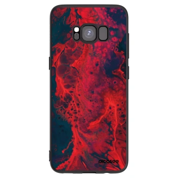 Picasee silikonowe czarne etui na Samsung Galaxy S8 G950F - Organic red