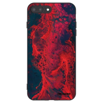 Picasee silikonowe czarne etui na Apple iPhone 8 Plus - Organic red