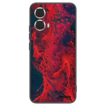 Picasee silikonowe czarne etui na Motorola Moto G85 - Organic red