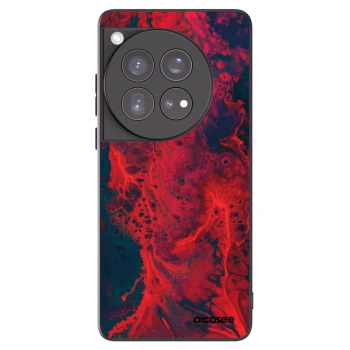 Picasee silikonowe czarne etui na OnePlus 12 5G - Organic red