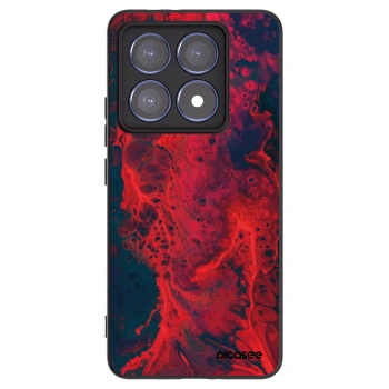Picasee silikonowe czarne etui na Xiaomi 14T Pro - Organic red