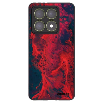 Picasee silikonowe czarne etui na Xiaomi 14T - Organic red