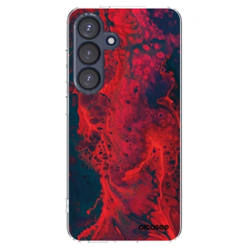 Picasee silikonowe przeźroczyste etui na Samsung Galaxy S25 5G - Organic red