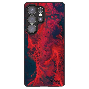 Picasee silikonowe czarne etui na Samsung Galaxy S25 Ultra 5G - Organic red