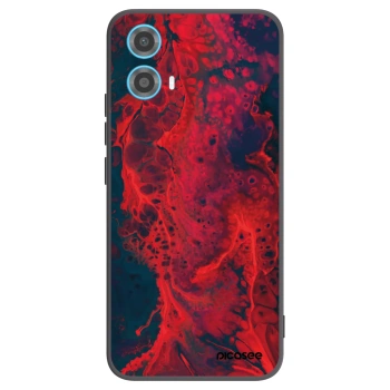 Picasee silikonowe czarne etui na Motorola Moto G34 5G - Organic red
