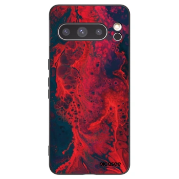 Picasee silikonowe czarne etui na Google Pixel 8 Pro - Organic red