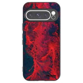 Picasee silikonowe czarne etui na Google Pixel 9 Pro - Organic red