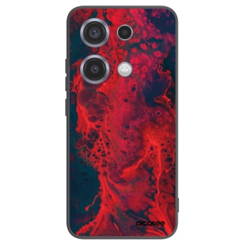 Picasee silikonowe czarne etui na Xiaomi Redmi Note 14S - Organic red