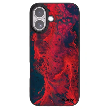 Picasee silikonowe czarne etui na Apple iPhone 17 - Organic red