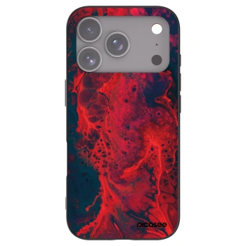 Picasee silikonowe czarne etui na Apple iPhone 17 Pro - Organic red