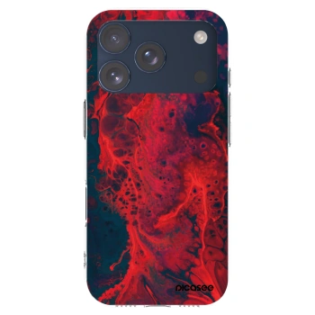 Picasee silikonowe przeźroczyste etui na Apple iPhone 17 Pro - Organic red