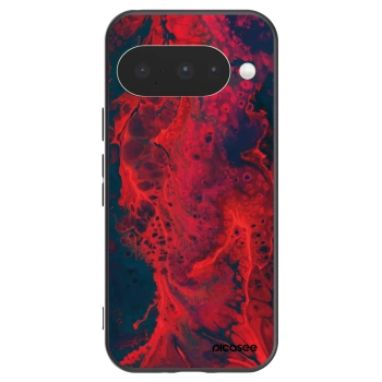Picasee silikonowe czarne etui na Google Pixel 10 - Organic red