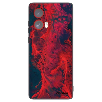 Picasee silikonowe czarne etui na Motorola Edge 50 Fusion - Organic red