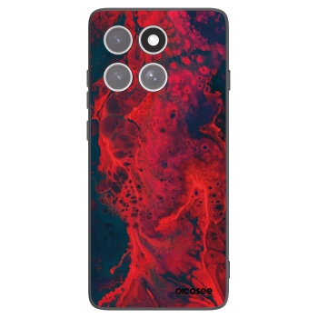 Picasee silikonowe czarne etui na Motorola Edge 60 Fusion - Organic red