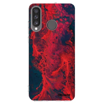 Picasee silikonowe przeźroczyste etui na Huawei P30 Lite - Organic red