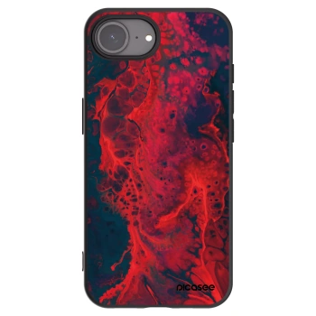 Picasee silikonowe czarne etui na Apple iPhone 17e - Organic red