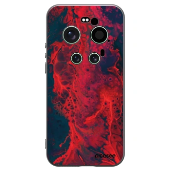 Picasee silikonowe czarne etui na Xiaomi 17 Ultra - Organic red