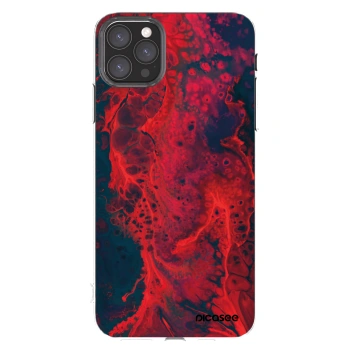 Picasee silikonowe przeźroczyste etui na Apple iPhone 11 Pro Max - Organic red