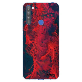 Picasee silikonowe przeźroczyste etui na Xiaomi Redmi Note 8T - Organic red
