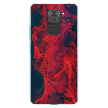 Picasee silikonowe czarne etui na Xiaomi Redmi Note 9 - Organic red