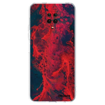 Picasee silikonowe przeźroczyste etui na Xiaomi Redmi Note 9S - Organic red