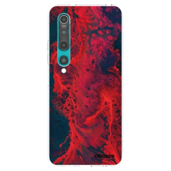 Picasee silikonowe przeźroczyste etui na Xiaomi Mi 10 - Organic red