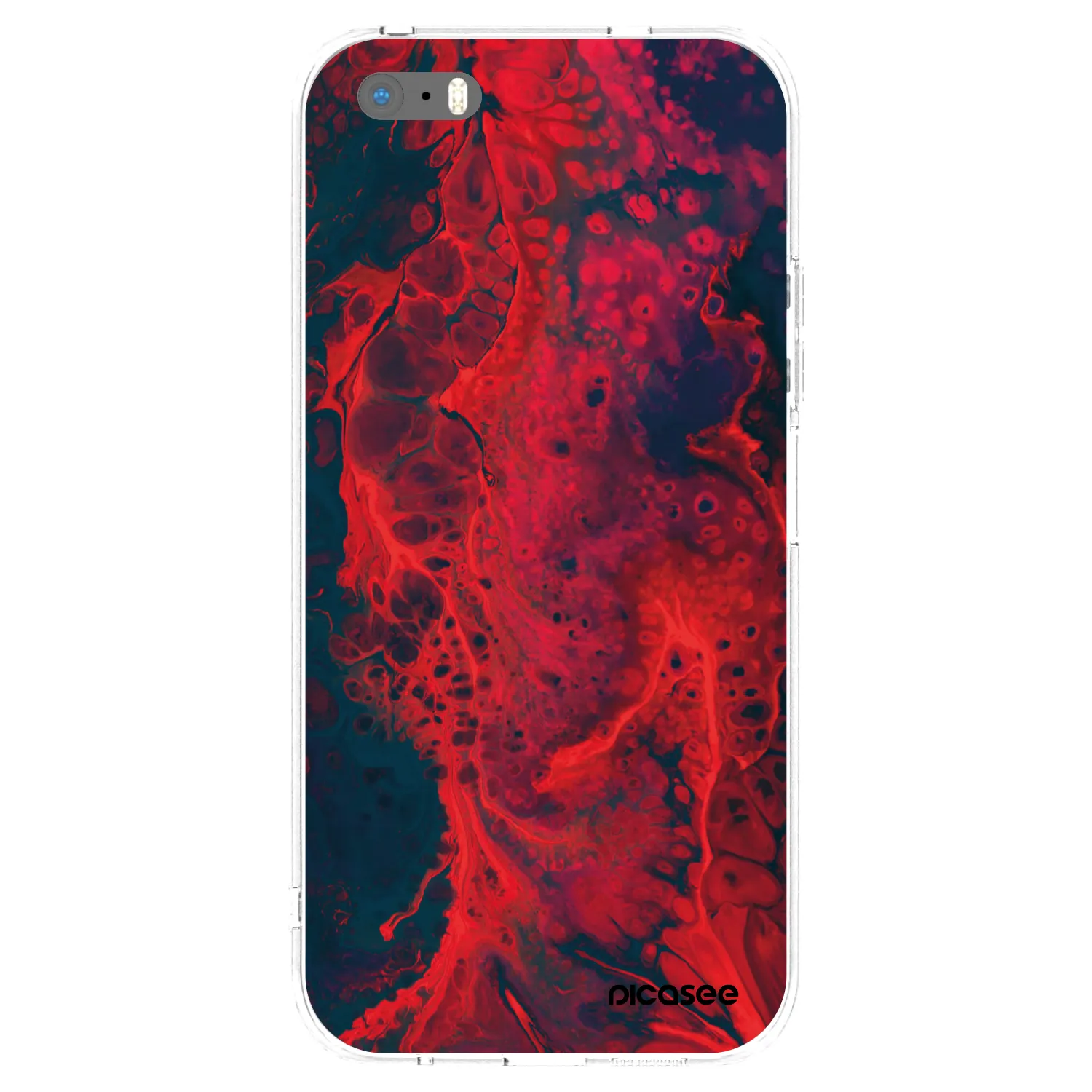 Picasee silikonowe przeźroczyste etui na Apple iPhone 5/5S/SE - Organic red