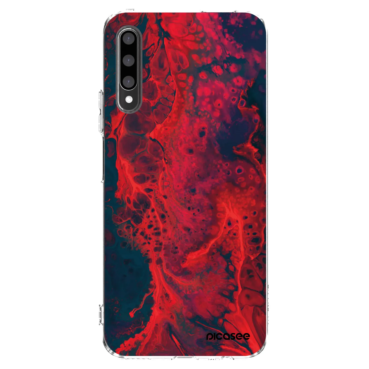 Picasee silikonowe przeźroczyste etui na Honor 9X Pro - Organic red