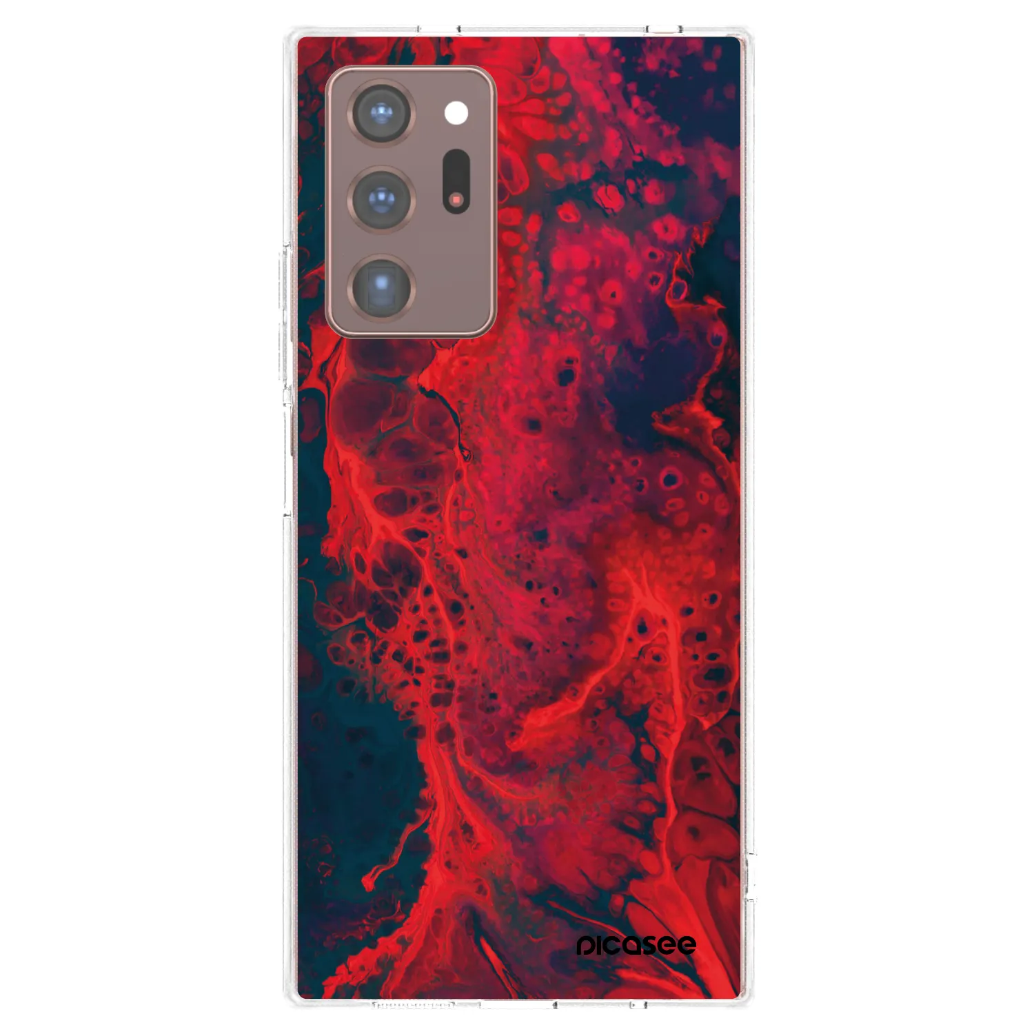 Picasee silikonowe przeźroczyste etui na Samsung Galaxy Note 20 Ultra - Organic red