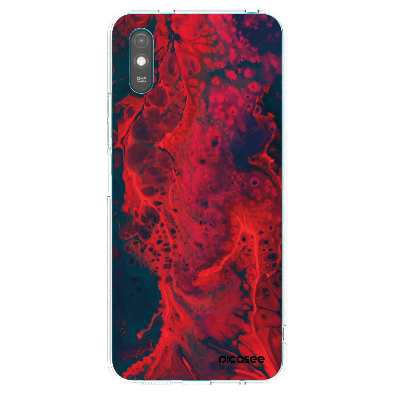 Picasee silikonowe przeźroczyste etui na Xiaomi Redmi 9A - Organic red