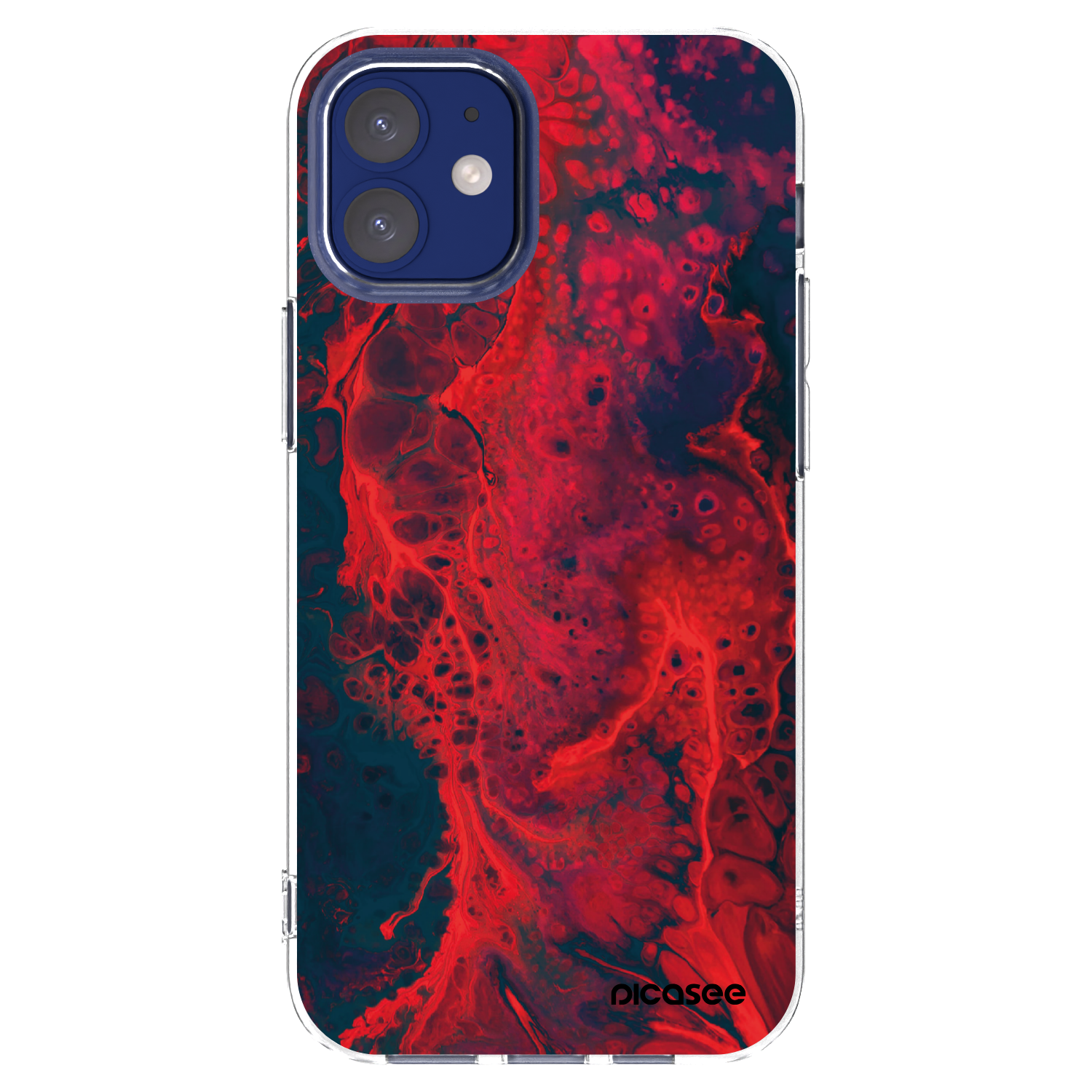 Picasee silikonowe przeźroczyste etui na Apple iPhone 12 mini - Organic red