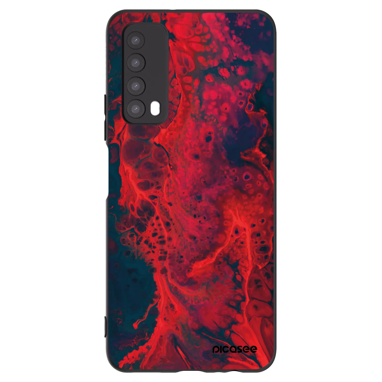 Picasee silikonowe czarne etui na Huawei P Smart 2021 - Organic red