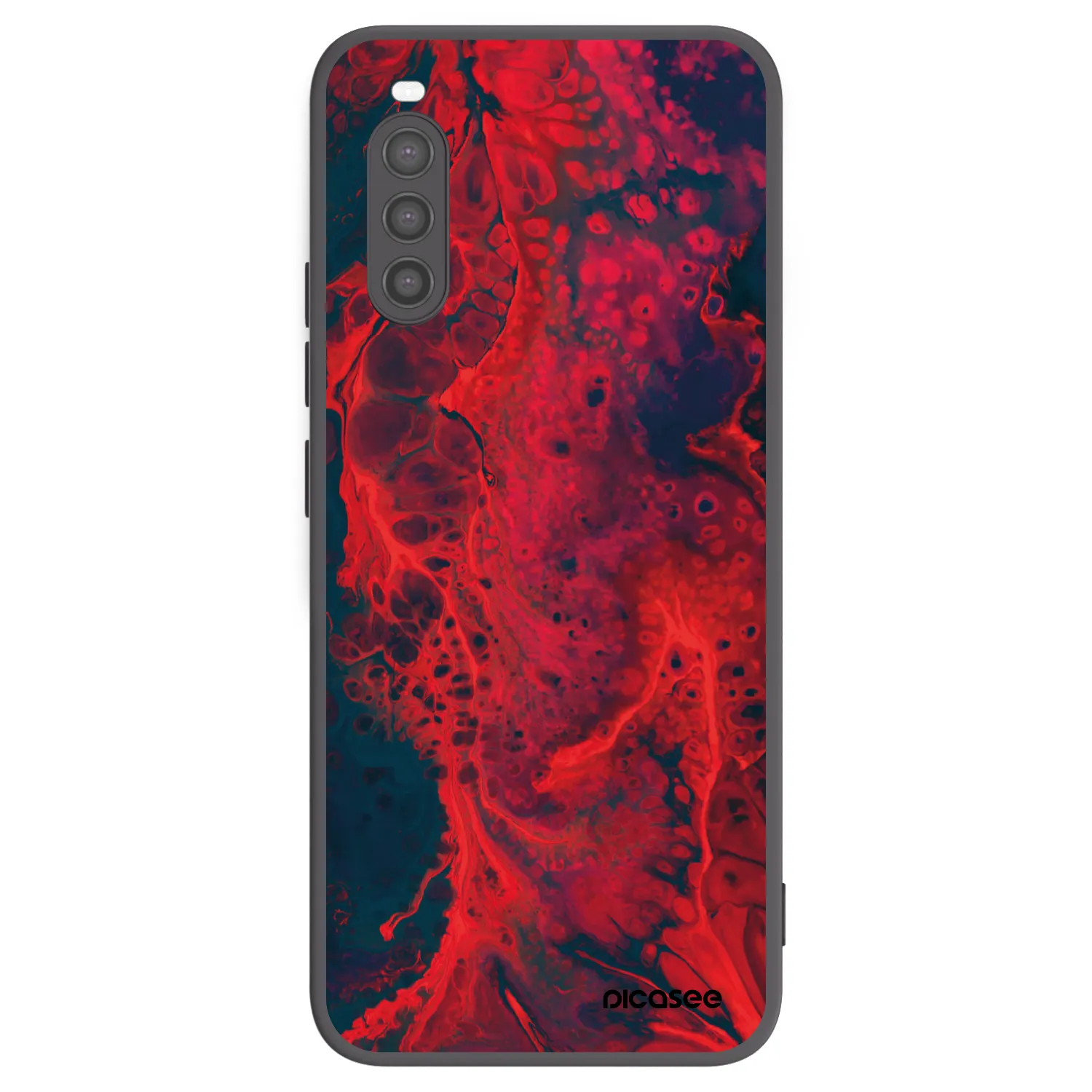 Picasee silikonowe czarne etui na Sony Xperia 10 II - Organic red