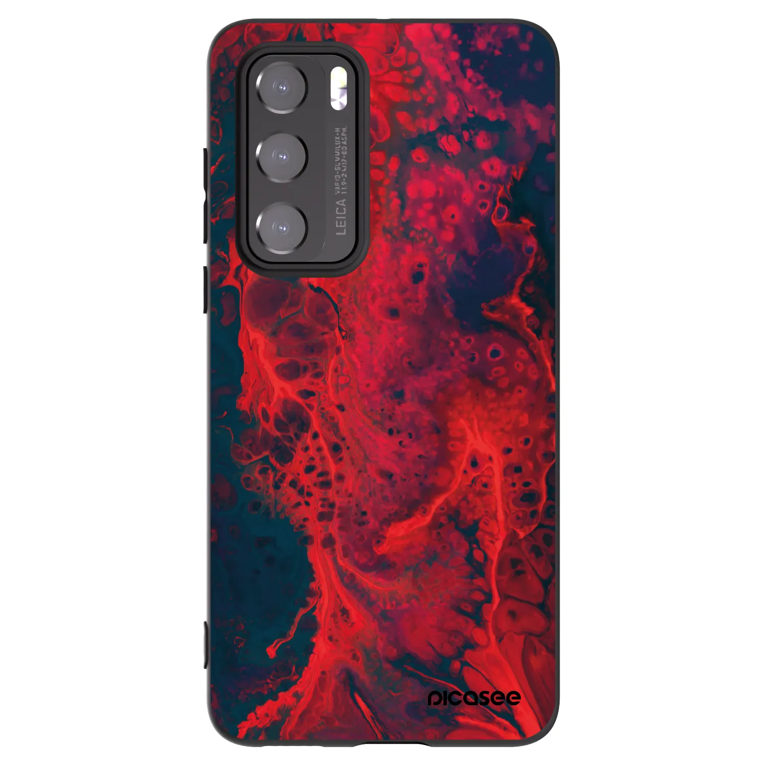 Picasee silikonowe czarne etui na Huawei P40 - Organic red