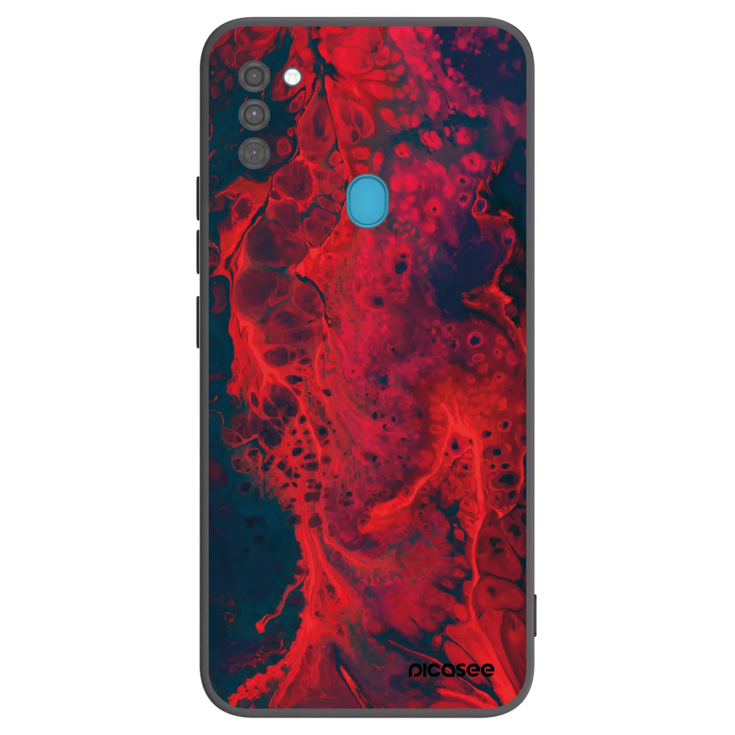 Picasee silikonowe czarne etui na Samsung Galaxy M11 - Organic red