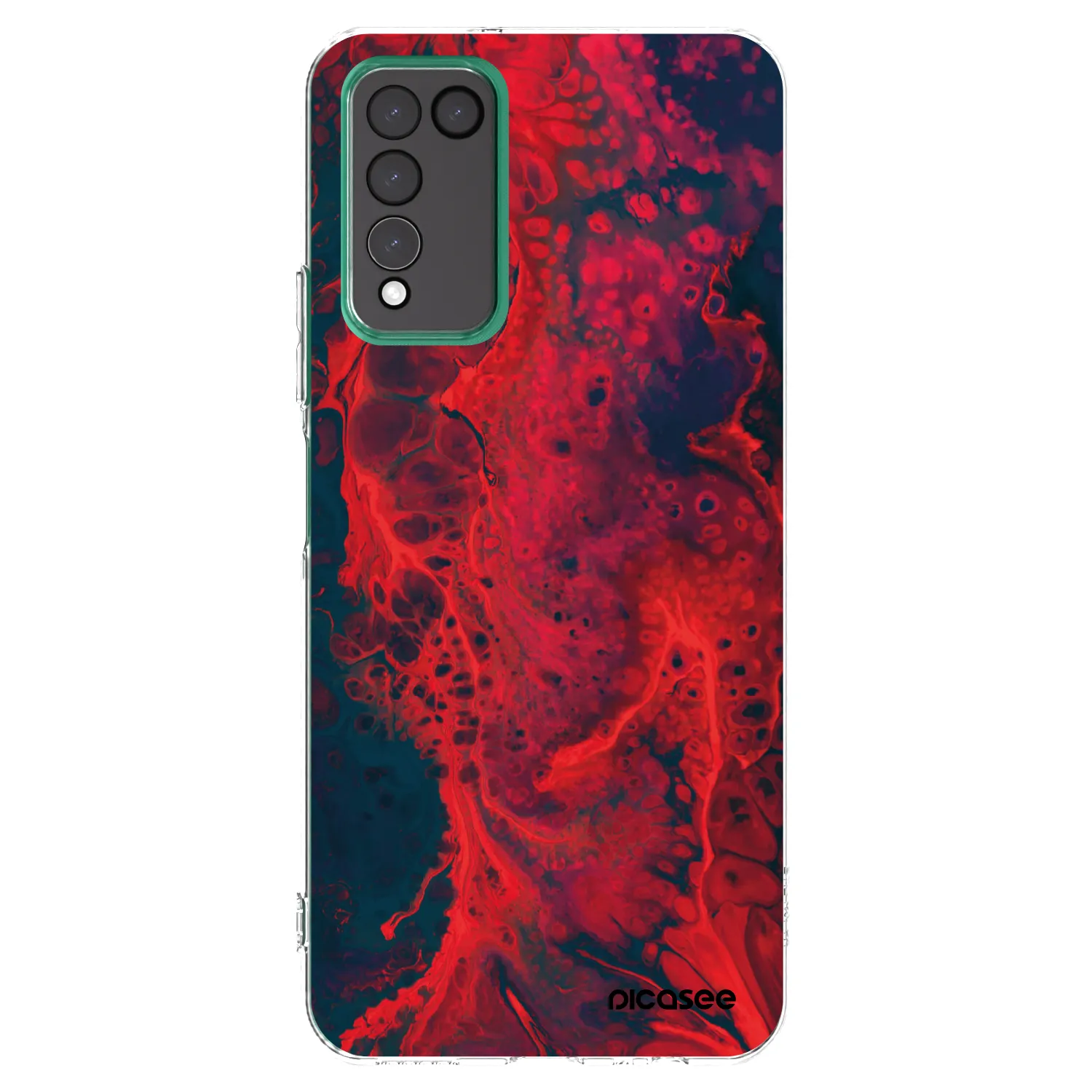 Picasee silikonowe przeźroczyste etui na Honor 10X Lite - Organic red