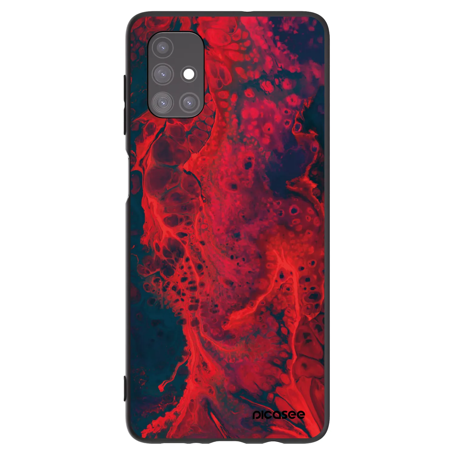 Picasee silikonowe czarne etui na Samsung Galaxy M51 M515F - Organic red