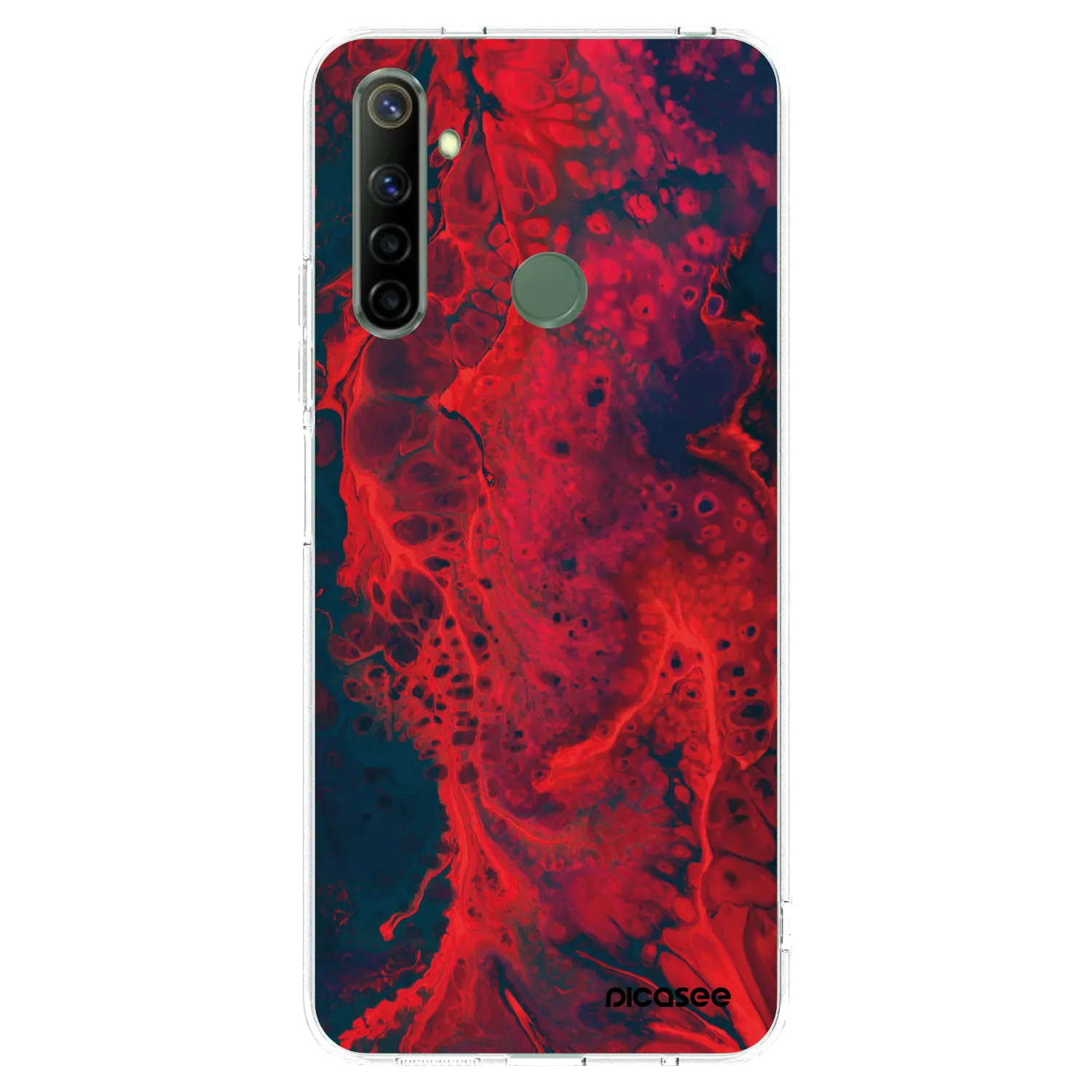 Picasee silikonowe przeźroczyste etui na Realme 6i - Organic red