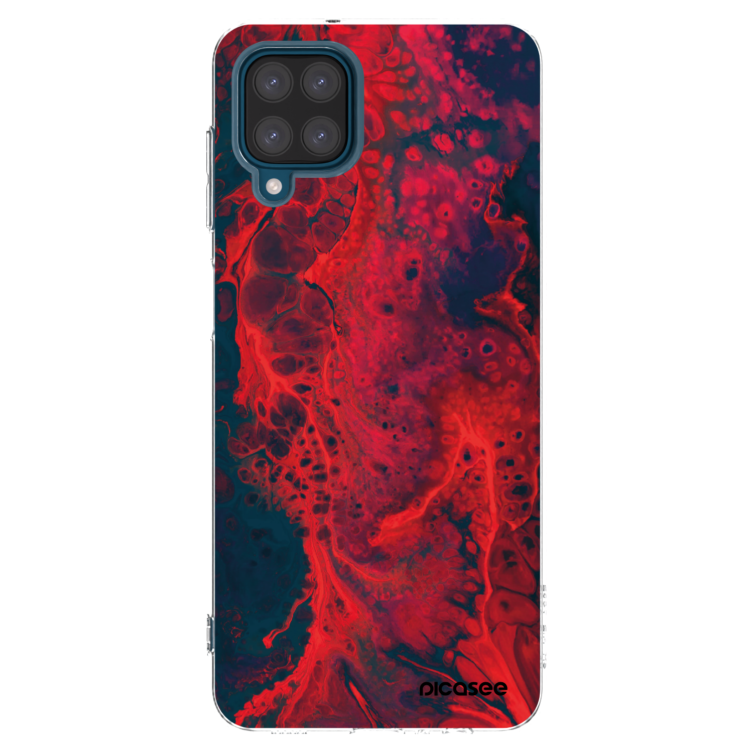 Picasee silikonowe przeźroczyste etui na Samsung Galaxy A12 A125F - Organic red