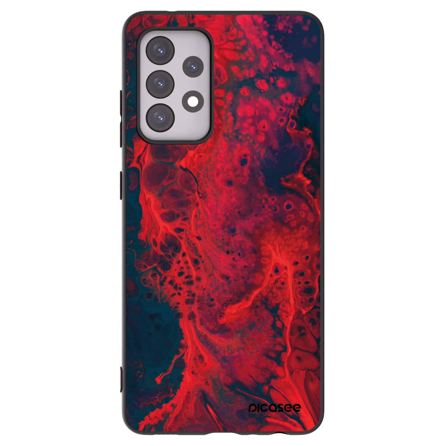 Picasee silikonowe czarne etui na Samsung Galaxy A52 5G A525F - Organic red