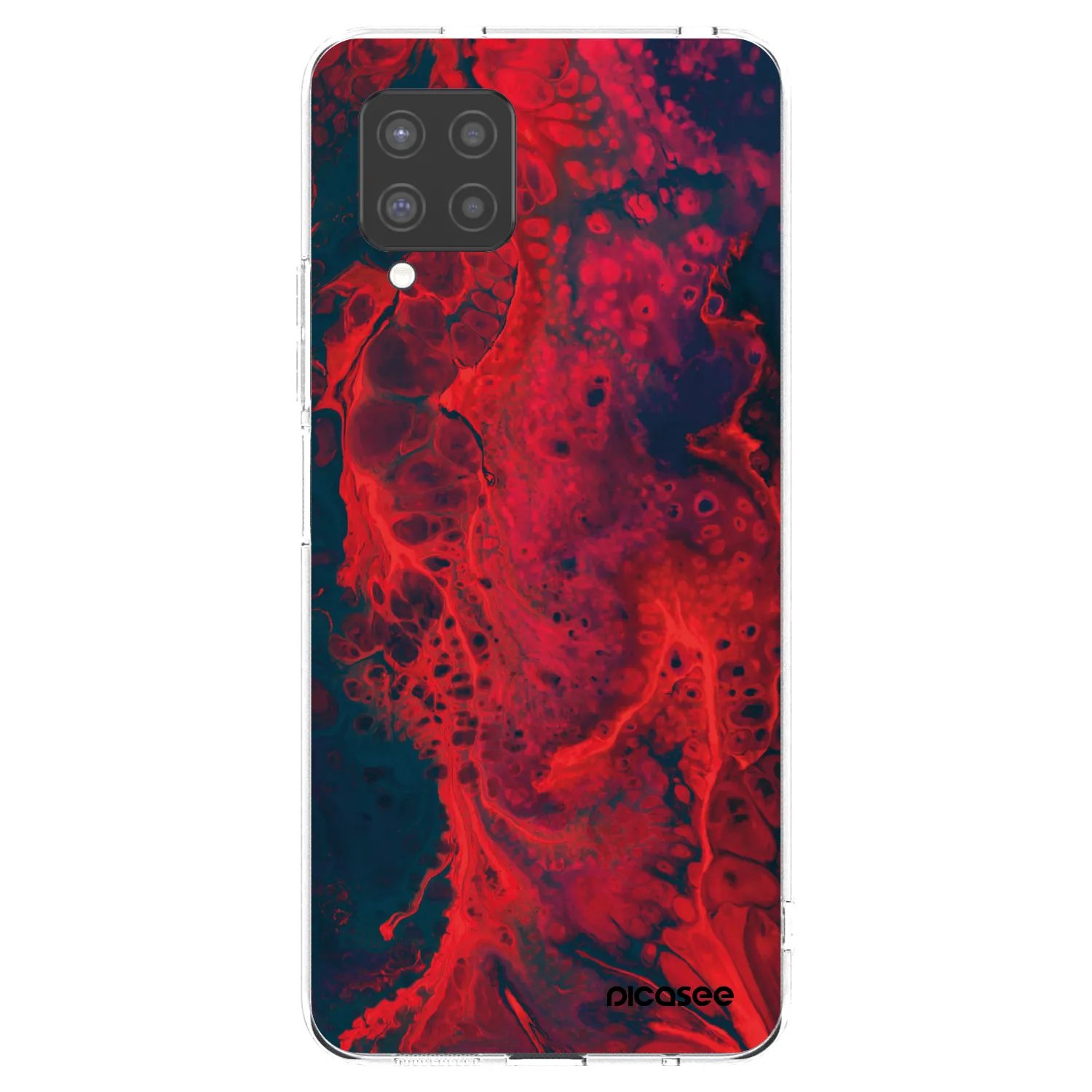 Picasee silikonowe przeźroczyste etui na Samsung Galaxy A42 A426B - Organic red