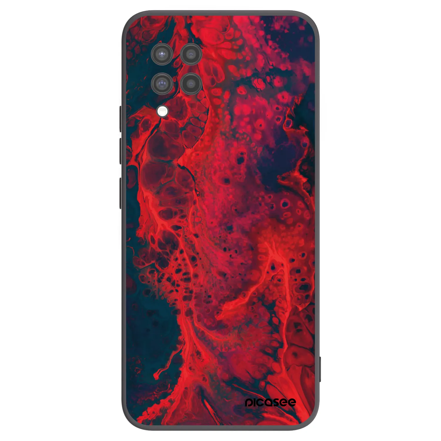 Picasee silikonowe czarne etui na Samsung Galaxy A42 A426B - Organic red