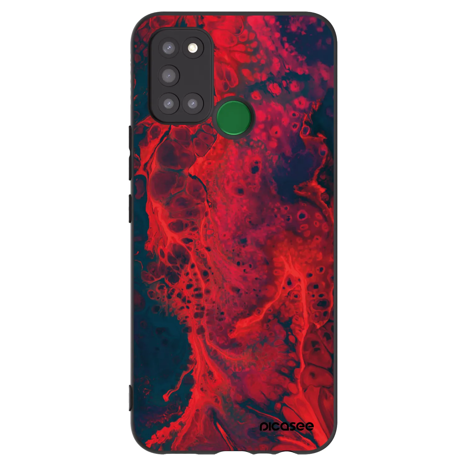 Picasee silikonowe czarne etui na Realme 7i - Organic red