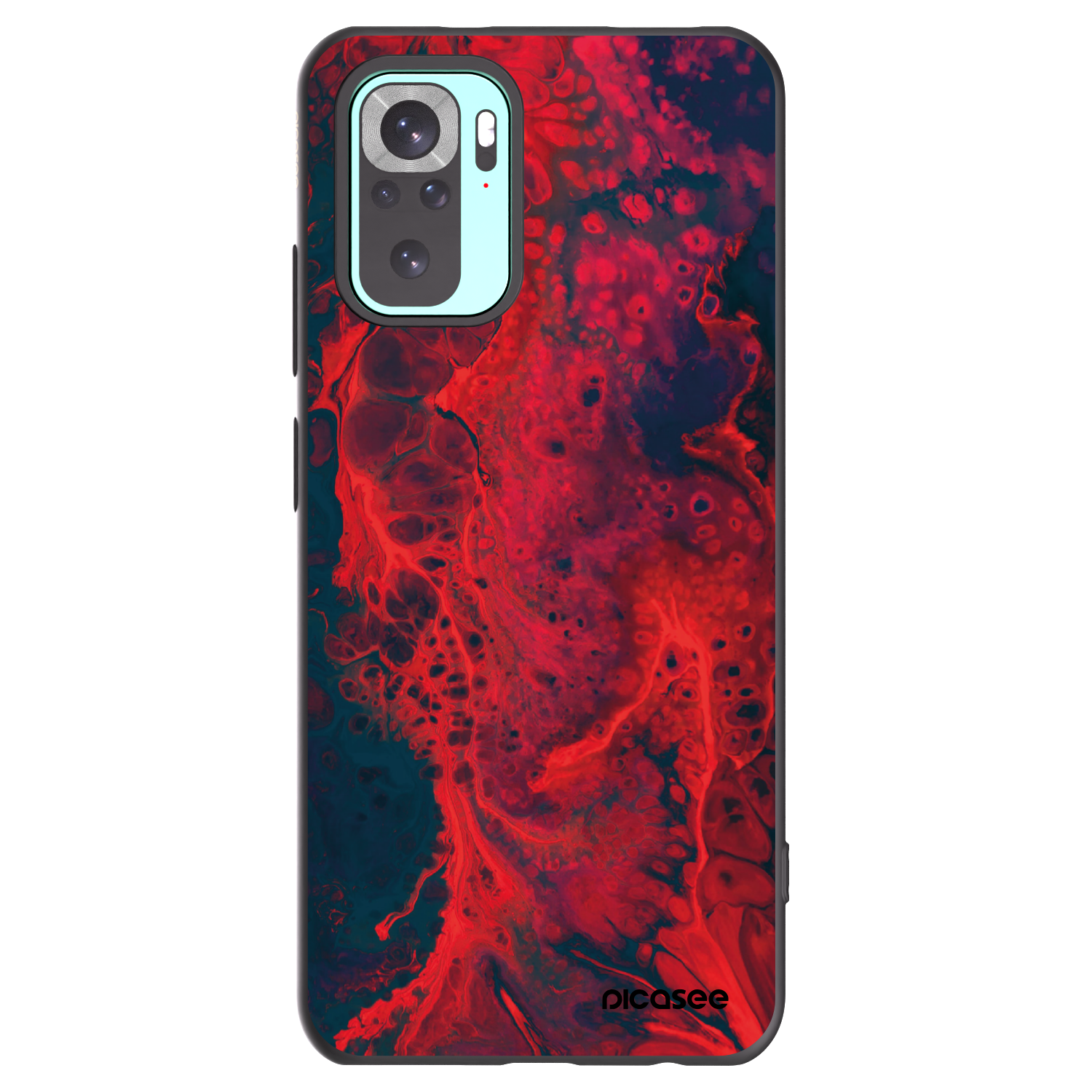 Picasee silikonowe czarne etui na Xiaomi Redmi Note 10 Pro - Organic red