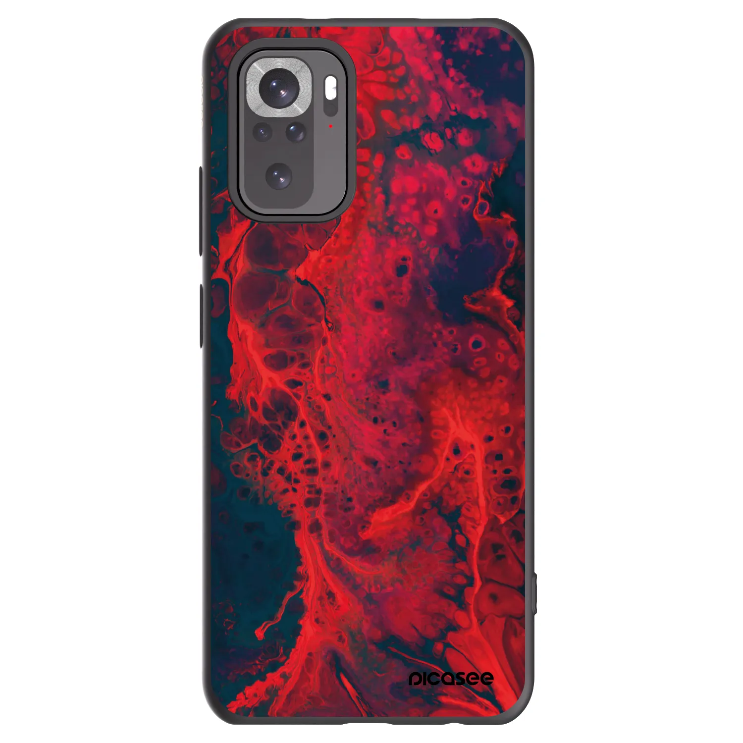 Picasee silikonowe czarne etui na Xiaomi Redmi Note 10S - Organic red