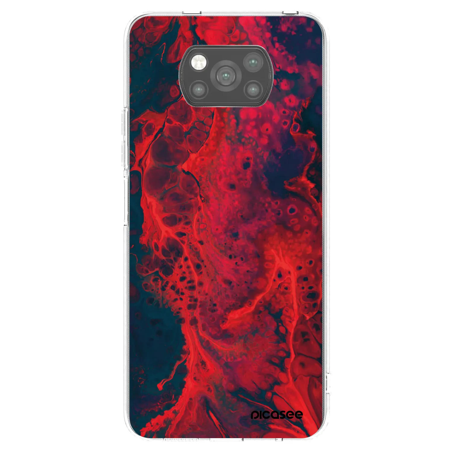 Picasee silikonowe czarne etui na Xiaomi Poco X3 Pro - Organic red