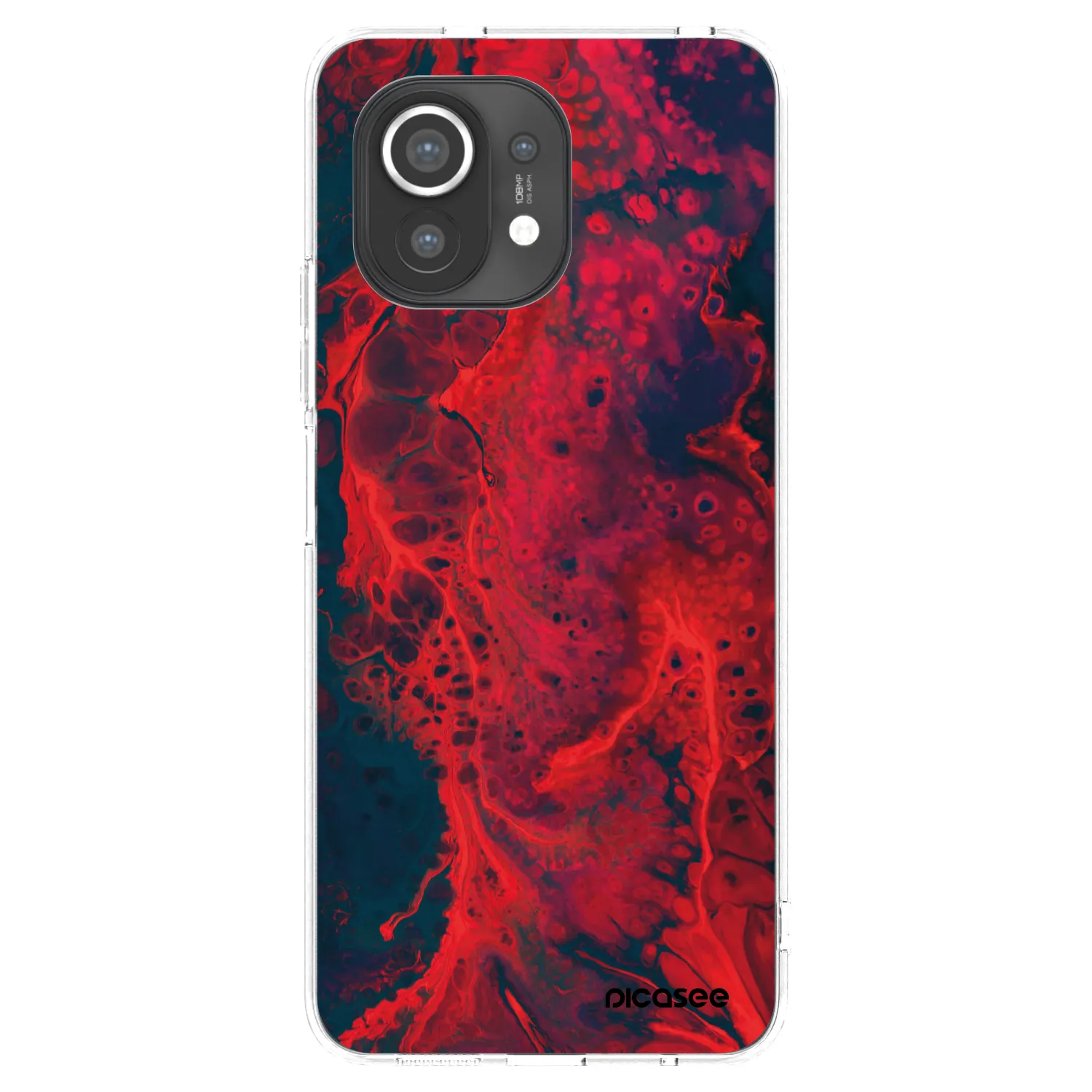 Picasee silikonowe przeźroczyste etui na Xiaomi Mi 11 - Organic red