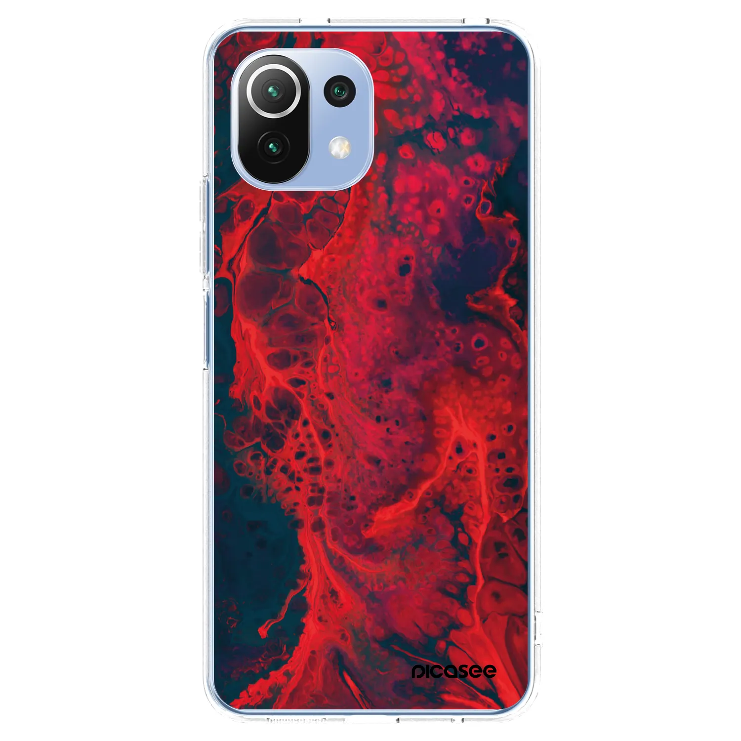 Picasee silikonowe przeźroczyste etui na Xiaomi Mi 11 Lite - Organic red
