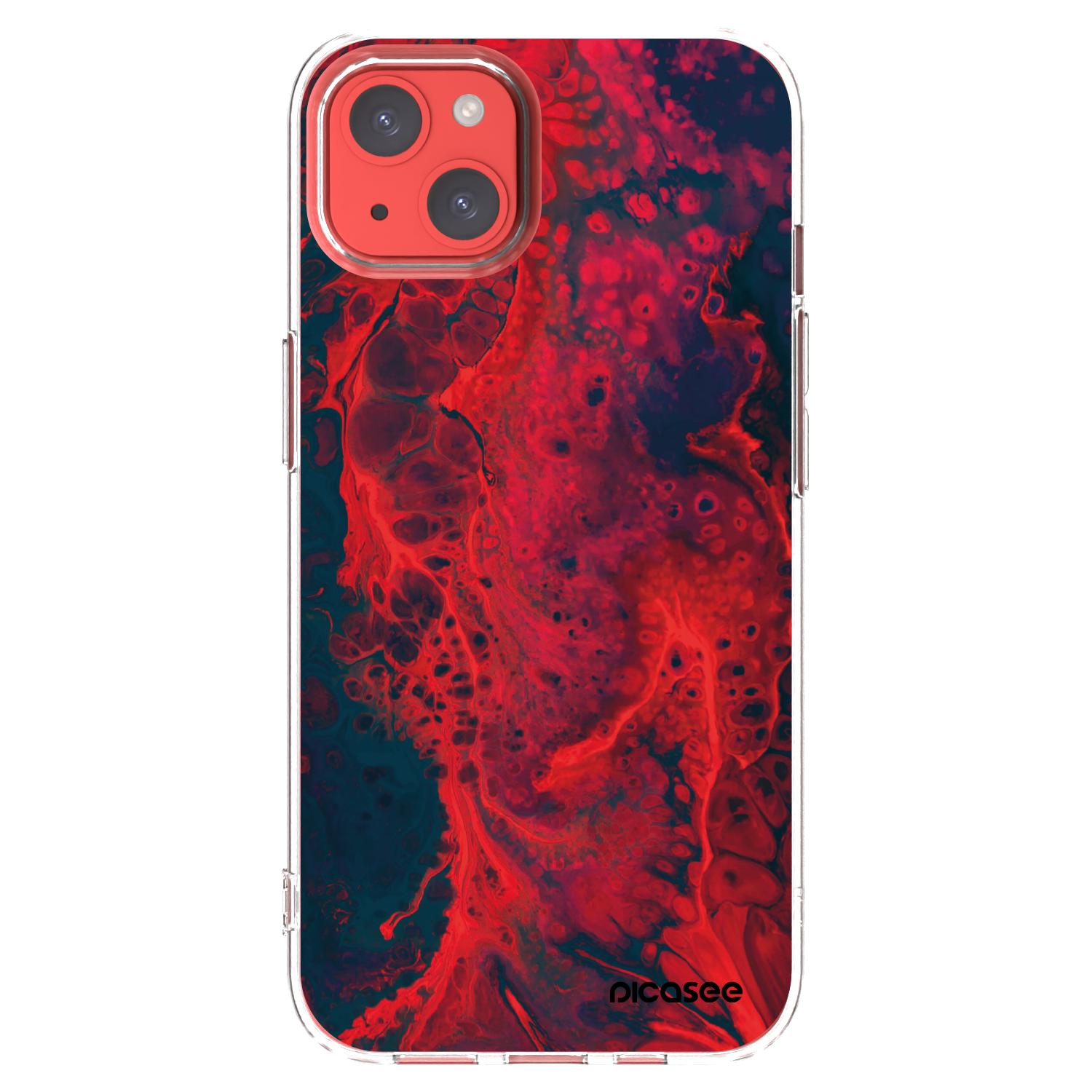 Picasee silikonowe przeźroczyste etui na Apple iPhone 13 - Organic red