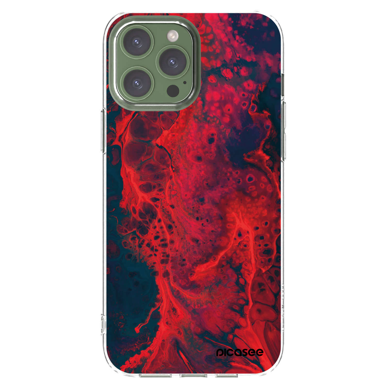 Picasee silikonowe przeźroczyste etui na Apple iPhone 13 Pro Max - Organic red